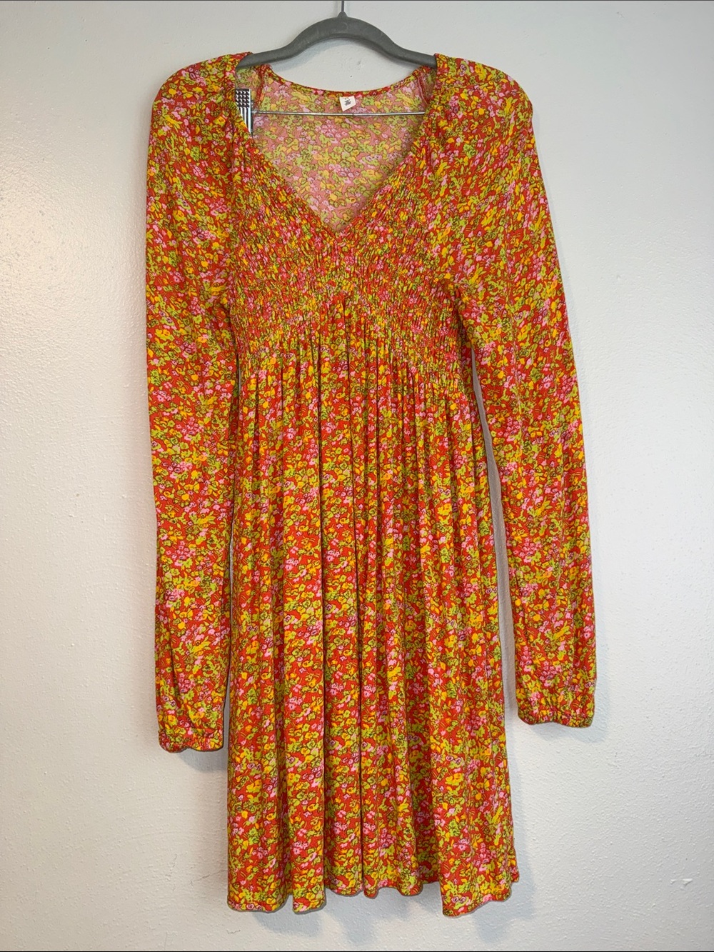 UO BP floral mini long sleeve smock dress size xs